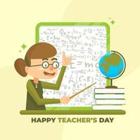 Literacy day Teacher is teaching in class vector