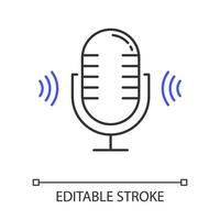 Microphone linear icon vector