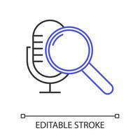 Voice search command linear icon vector