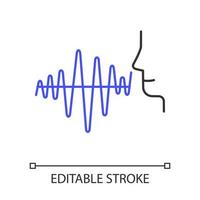 icono lineal de onda de sonido con curvas vector