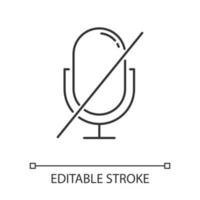 Microphone forbidden linear icon vector