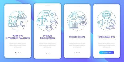 Greenwashing gradient onboarding mobile app page screen vector