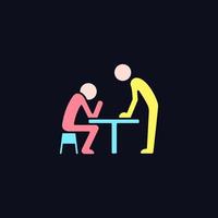 Body language RGB color icon for dark theme vector