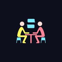 Interpersonal communication RGB color icon for dark theme vector