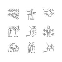 Effective communication linear icons set vector