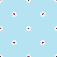 Pattern with chamomile on blue background vector