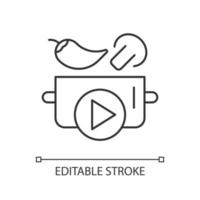 Cookery show linear icon vector