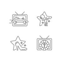 conjunto de iconos lineales de géneros de televisión vector