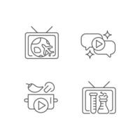 conjunto de iconos lineales de la serie de televisión vector