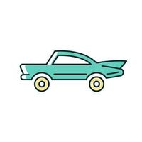 icono de color rgb de coche clásico vector