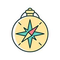 Vintage style compass RGB color icon vector