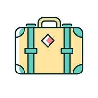 Old-fashioned style suitcase RGB color icon vector