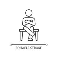 Closed body language linear icon vector