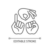 Gestures in communication linear icon vector