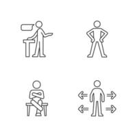 Communication skills linear icons set vector