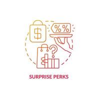 Surprise perks red gradient concept icon vector