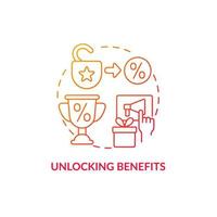 Unlocking benefits red gradient concept icon vector