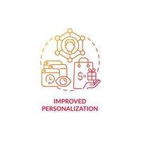 Improved personalization red gradient concept icon vector