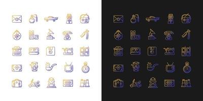 Vintage style gradient icons set for dark and light mode vector