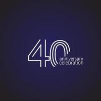 Ilustración de diseño de plantilla de vector de celebración de aniversario de 40 años