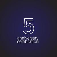 5 year anniversary celebration vector template design illustration