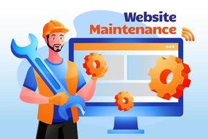 Website maintenance, update system, development Website vector