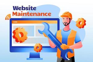 mantenimiento del sitio web, sistema de actualización, sitio web de desarrollo vector