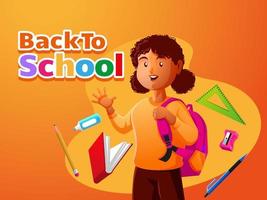 Happy children back to school vector