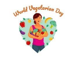 world vegetarian day with healthy women