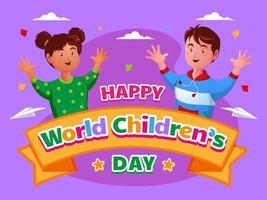 Happy world children day vector