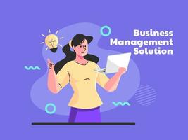 Business management solutions concept vector