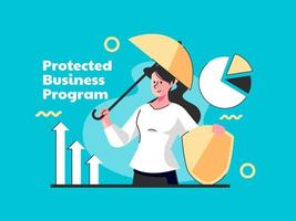 concepto de programa empresarial protegido fuerte vector