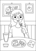 coloring page illustration for kids activity book vector