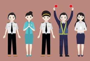 indonesian aviation worker illustration vector