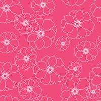 Seamless pattern with Anemone flowers on a pink background. Vector illustration.