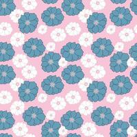Seamless pattern with Anemone flowers on a pink background. Vector illustration.