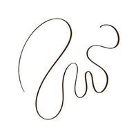 Abstract Vector Wavy calligraphy line. Black and white illustration