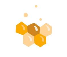 Honeycomb hexagon shape in cartoon scandinavian style, propolis vector