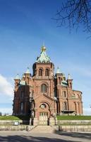 La catedral de la iglesia ortodoxa de Uspenski, famoso monumento en la ciudad de Helsinki, Finlandia foto