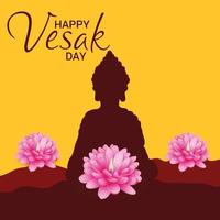 Happy Vesak Day, Buddha day. vector