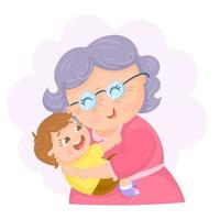 Grandmother giving love. Good time at home vector