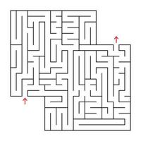 Abstract square isolated maze. Black color. An interesting and useful game for children and adults. Simple flat vector illustration. With a place for your image