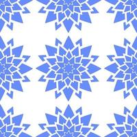 Colorful seamless pattern of abstract blue flowers on a white background. Simple flat vector illustration. For the design of paper wallpapers, fabric, wrapping paper, covers, web sites