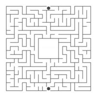 Abstract square maze. An interesting game for children and teenagers. Simple flat vector illustration isolated on white background.