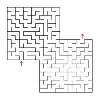 Abstract square isolated maze. Black color. An interesting and useful game for children and adults. Simple flat vector illustration. With a place for your image