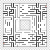 Abstract square maze. An interesting game for teenagers and adults. A simple flat vector illustration isolated on a transparent background.