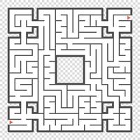 Abstract square maze. An interesting game for teenagers and adults. A simple flat vector illustration isolated on a transparent background.