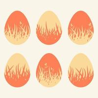 Set of colored isolated Easter eggs on a white background. With an abstract pattern. Simple flat vector illustration. Suitable for decoration of postcards, advertising, magazines, websites.