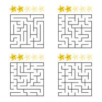 Abstract simple square isolated labyrinth. vector