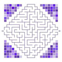 Abstract colored maze decorated with mosaic. An interesting game for children and teenagers. Simple flat vector illustration isolated on white background.